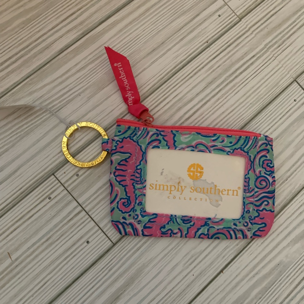 Simply Southern Pink and Blue ID Holder key chain